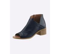 Sandalette ANDREA CONTI, Damen, Gr. 36, blau (marine), Glattleder, Leder, Schuhe Sommerboots Ankleboots Schaftsandale (15008742-36) marine