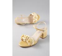 Sandalette ANISTON SHOES, Damen, Gr. 40, beige (gelb), Lacklederimitat, Textil, Schuhe Sandalette, Sommerschuh, Festtagsschuh - NEUE KOLLEKTION (67103009-40) gelb