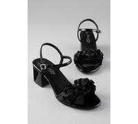 Sandalette ANISTON SHOES, Damen, Gr. 42, schwarz, Lacklederimitat, Textil, Schuhe Sandalette, Sommerschuh, Festtagsschuh - NEUE KOLLEKTION (53554019-42) schwarz