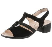 Sandalette ARA "LUGANO", Damen, Gr. 3 (35,5), schwarz, Ziegenveloursleder, unifarben, Schuhe Sandalette, Sommerschuh, Sandale, Blockabsatz, in Schuhweite H (= sehr weit) (70414641-3) schwarz