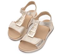 Sandalette ARA "OSAKA-S", Damen, Gr. 43, gold (platinfarben), Glattleder, metallic, Schuhe Sandalette, Sommerschuh, Sandale, Keilabsatz, in Komfortweite H (sehr weit), Topseller (29691858-43) platinfa
