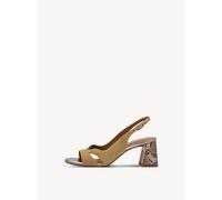 Tamaris Sandalette Damen Leder mit Blockabsatz Beige Größe 37