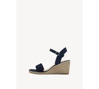 Tamaris Damen Sandalette mit Keilabsatz, blau, 41 EU