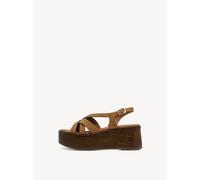 Tamaris Plateausandalen - Gr. 40 - Braun - Rauleder