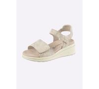 Sandalette CAPRICE, Damen, Gr. 37, beige, gemustert, Textil, Schuhe Sandalette (51529131-37) beige, gemustert