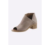 Sandalette, Damen, Gr. 36, grau (taupe), Glattleder, Leder, Schuhe Sommerboots Ankleboots Schaftsandale (44613608-36) taupe