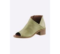 Sandalette, Damen, Gr. 36, grün (salbei), Glattleder, Leder, Schuhe Sommerboots Ankleboots Schaftsandale (65244206-36) salbei