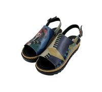 Sandalette DOGO "Gigi Sandale Bring Your Colours To Life Damen Sandalen", Damen, Gr. 39, Normalschaft, blau, Lederimitat, Schuhe Sandalette, Handgefertigt (58227662-39) blau