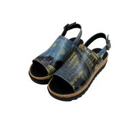 Sandalette DOGO "Gigi Sandale Sea Sparkle Damen Sandalen", Damen, Gr. 38, Normalschaft, blau, Lederimitat, Schuhe Sandalette, Handgefertigt (10978026-38) blau