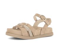 Sandalette GABOR, Damen, Gr. 36, beige, Veloursleder, Glitzerstreifen, Schuhe Sandalette, Riemchensandale, Sommerschuh mit glänzendem Schmuckriegel (76483562-36) beige