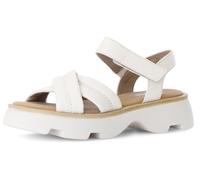 Sandalette GABOR, Damen, Gr. 38, beige (creme), Glattleder, Schuhe Sandalette, Plateau, Sommerschuh, Riemensandale mit Kreuzbandage, G-Weite (98116622-38)