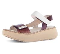 Sandalette GABOR, Damen, Gr. 38, braun (camelfarben kombiniert), Leder, Ziegenveloursleder, Schuhe Sandalette, Plateau, Keil, Riemchensandale mit Best Fitting-Ausstattung (13790744-38)