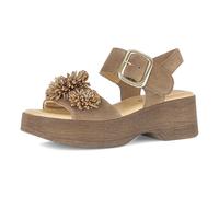 Sandalette GABOR, Damen, Gr. 38, nussbraun, Ziegenveloursleder, unifarben, Schuhe Sandalette, Sommmerschuh mit Plateau und Absatz in Holzoptik (38879113-38) nussbraun