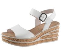 Sandalette GABOR, Damen, Gr. 40, weiß, Kalbsleder, unifarben, Schuhe Sandalette, Sommerschuh, Sandale, Keilabsatz, mit besonderer Absatzgestaltung (18427568-40) weiß