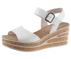 Sandalette GABOR, Damen, Gr. 42, weiß, Kalbsleder, unifarben, Schuhe Sandalette, Sommerschuh, Sandale, Keilabsatz, mit besonderer Absatzgestaltung, Topseller (18427568-42) weiß