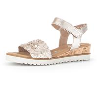 Gabor "GENUA", Sommerschuh, Sandale, Keilabsatz, mit Klettverschluss, Weite G (27255731-36) goldfarben