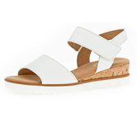 Sandalette GABOR "GENUA", Damen, Gr. 38, weiß, Leder, Schuhe Sandalette, Sommerschuh, Sandale, Keilabsatz, mit Klettverschluss, Weite G (69725130-38) weiß