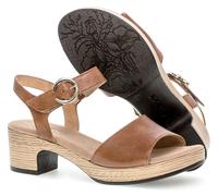 Sandalette GABOR "KRETA", Damen, Gr. 36, braun (camelfarben), Kalbsleder, unifarben, Schuhe Sandalette, Blockabsatz, Sommerschuh, Sandale mit Zierschnalle, Weite G (weit), Topseller (27948519-36)
