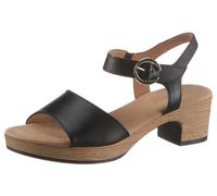 Sandalette GABOR "KRETA", Damen, Gr. 39, schwarz, Kalbsleder, unifarben, Schuhe Sandalette, Blockabsatz, Sommerschuh, Sandale mit Zierschnalle, Weite G (weit) (24007909-39) schwarz