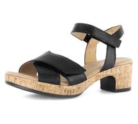 Sandalette GABOR "KRETA", Damen, Gr. 40, schwarz, Kalbsleder, unifarben, Schuhe Sandalette, Blockabsatz, Sommerschuh, Sandale in Bequemweite G (= weit), Topseller (10805634-40)