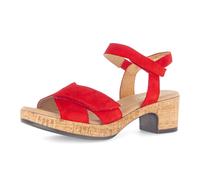 Sandalette GABOR "Kreta", Damen, Gr. 41, rot, Ziegenveloursleder, Schuhe Sandalette, Blockabsatz, Plateau, Sommerschuh mit zwei Klettverschlüssen, G-Weite (85895248-41) rot