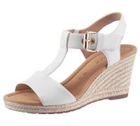 Sandalette GABOR "MILANO", Damen, Gr. 42, weiß, Kalbsleder, klassisch, Schuhe, Blockabsatz, Sommerschuh, Sandale mit Absatz in Korkoptik (45931065-42) weiß