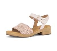 Sandalette GABOR "Pisa", Damen, Gr. 37, rosé, Bast, Nappaleder, Flechtoptik, Schuhe Sandalette, Blockabsatz, Sommerschuh in Komfortweite H (=sehr weit) (90225529-37) rosé