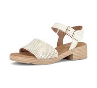 Sandalette GABOR "Pisa", Damen, Gr. 39, weiß, Bast, Glattleder, Flechtoptik, Schuhe Sandalette, Blockabsatz, Sommerschuh in Komfortweite H (=sehr weit) (58919964-39) weiß