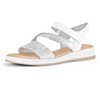 Sandalette GABOR "RHODOS", Damen, Gr. 44, bunt (silberfarben, weiß), Glattleder, Schuhe Sandalette, Sommerschuh, Sandale, Keilabsatz, in Komfort-Schuhweite G (=weit) (47934857-44)