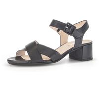 Sandalette GABOR "TUNIS", Damen, Gr. 38, schwarz, Nappaleder, Schuhe Sandalette, Sommerschuh, Sandale, Blockabsatz, in Weite G (=weit) (55709264-38) schwarz