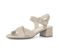 Sandalette GABOR "Tunis", Damen, Gr. 40, beige (braun), Ziegenveloursleder, Schuhe Sandalette, Blockabsatz, Sommerschuh mit Kreuzbandage, Weite G (=weit) (14101615-40) braun
