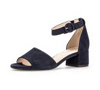 Sandalette GABOR "Tunis", Damen, Gr. 40, dunkelblau, Ziegenveloursleder, Schuhe Sandalette, Blockabsatz, Festtagsschuh, Abendschuh mit Zierschnalle, G-Weite (24594619-40) dunkelblau
