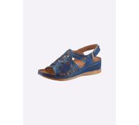 Sandalette GEMINI, Damen, Gr. 42, blau (mittelblau), Glattleder, Schuhe Sandalette (44390337-42) mittelblau