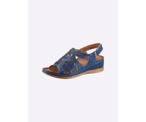 Sandalette GEMINI, Damen, Gr. 42, blau (mittelblau), Glattleder, Schuhe Sandalette (44390337-42) mittelblau
