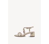 Tamaris Damen Sandalen mit Absatz Textil Vegan Blockabsatz Sommer; LIGHT GOLD STRUCTURE/metallic; 37