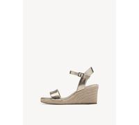 Tamaris Damen Sandalette mit Keilabsatz, metallic, 37 EU