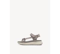 Riemchensandale TAMARIS, Damen, Gr. 41, grau, Textil, casual, Schuhe, Plateau, Sandalette, Trekkingsandale, verstellbare Klettverschlüsse (14718843-41) grau
