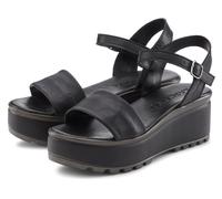 Sandalette LASCANA "Riemchensandalette, Sandale, Sommerschuh, offener Schuh", Damen, Gr. 41, schwarz, Obermaterial: 100% Schafsleder. Decksohle: 100% Lederimitat. Futter: 100% Synthetik. Laufsohle: 10