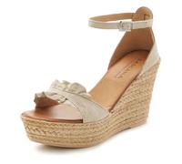 Sandalette LASCANA "Sommerschuh", Damen, Gr. 40, beige, Obermaterial: 50% Rindsleder, 50% Ziegenleder. Decksohle: 100% Rindsleder. Futter: 50% Rindsleder, 50% Ziegenleder. Laufsohle: 100% Synthetik, u