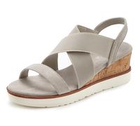 Sandalette LASCANA "Sommerschuh", Damen, Gr. 40, grau, Obermaterial: 100% Textilmaterial. Decksohle: 100% Textilmaterial. Futter: 100% Lederimitat. Laufsohle: 100% Synthetik, unifarben, unifarben mit 