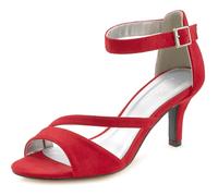 Sandalette LASCANA "High-Heel-Sandalette, Riemchensandalette" Gr. 40, rot Damen Schuhe Sandalette Riemchensandale Sandaletten Sandalette, Sommerschuh mit Riemchen, bequeme Absatzhöhe VEGAN (53160151-40) rot