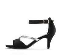 Sandalette LASCANA "High-Heel-Sandalette, Riemchensandalette" Gr. 41, schwarz (schwarz, silberfarben) Damen Schuhe Sandalette Riemchensandale (45481001-41) schwarz, silberfarben