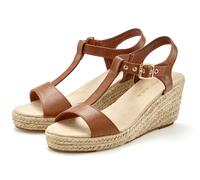 Sandalette LASCANA "Sommerschuh, Keilsandalette, Sandale", Damen, Gr. 41, braun, Obermaterial: 100% Lederimitat. Decksohle: 100% Textilmaterial. Futter: 100% Textilmaterial. Laufsohle: 100% Synthetik,