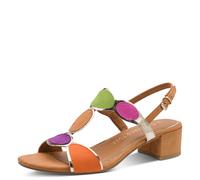 Sandalette MARCO TOZZI, Damen, Gr. 37, multi, Lederimitat, Textil, mehrfarbig, Schuhe Sandalette, Blockabsatz, Sommerschuh, Riemchensandale mit verstellbarer Schnalle (72327254-37) multi