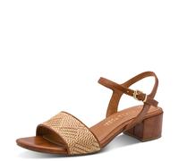 Sandalette MARCO TOZZI, Damen, Gr. 39, cognac kombiniert, Lederimitat, Synthetik, Schuhe Sandalette, Blockabsatz, Sommerschuh, Riemchensandale mit verstellbarer Schnalle (59685914-39) cognac kombinier