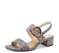 Sandalette MARCO TOZZI, Damen, Gr. 40, leo, Textil, Veloursleder, Schuhe Sandalette, Blockabsatz, Riemchensandale, Festtagsschuh mit großer Zierschnalle (24271415-40) leo