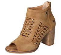 Sandalette MUSTANG SHOES, Damen, Gr. 41, braun (hellbraun), Lederimitat, Schuhe Stiefelette Peeptoe Sommerboots Ankleboots, Sommerschuh, Sandale, mit praktischem Fersenreißverschluss (65791469-41) hel
