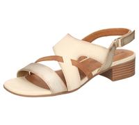 Sandalette MUSTANG SHOES, Damen, Gr. 41, gold (creme, goldfarben), Lederimitat, metallic, Schuhe Sandalette, Sandalette, Festtagsschuh mit Metallic-Einsätzen (78186050-41) creme, goldfarben