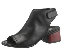 Sandalette REMONTE, Damen, Gr. 36, schwarz, Leder, unifarben, Schuhe Sandalette, Sommerschuh, Sandale, Blockabsatz, mit praktischem Klettverschluss (29009106-36) schwarz