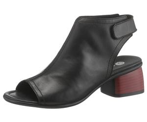 Sandalette REMONTE, Damen, Gr. 38, schwarz, Leder, unifarben, Schuhe Sandalette, Sommerschuh, Sandale, Blockabsatz, mit praktischem Klettverschluss (29009106-38) schwarz